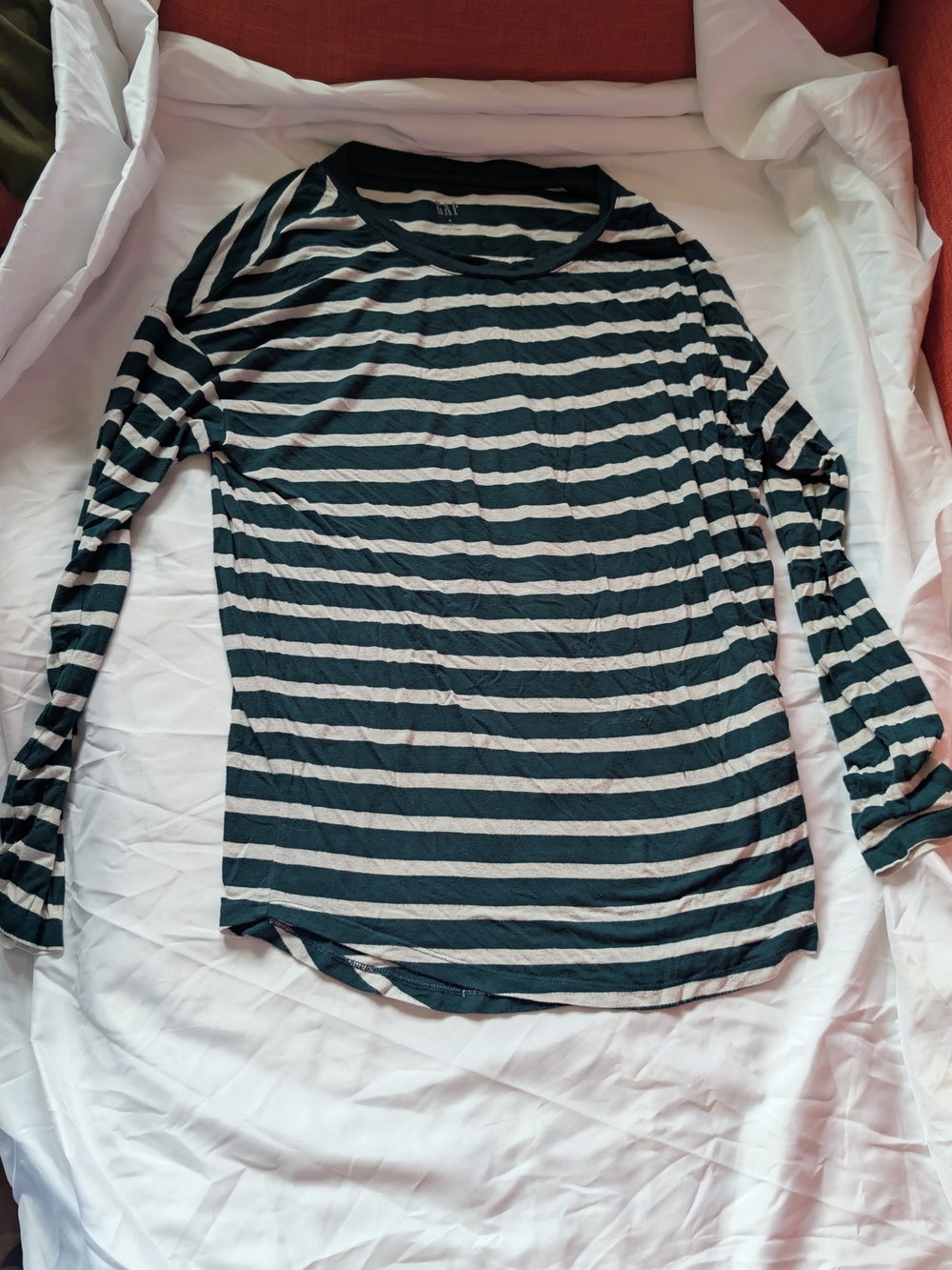 GAP Black and White Striped Long-Sleeve Tee